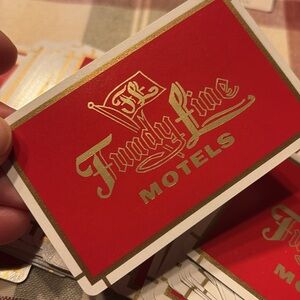 FUNDY LINE MOTEL red logo playing cards Canada vintage